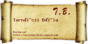 Tarnóczi Béla névjegykártya
