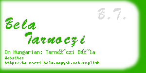 bela tarnoczi business card